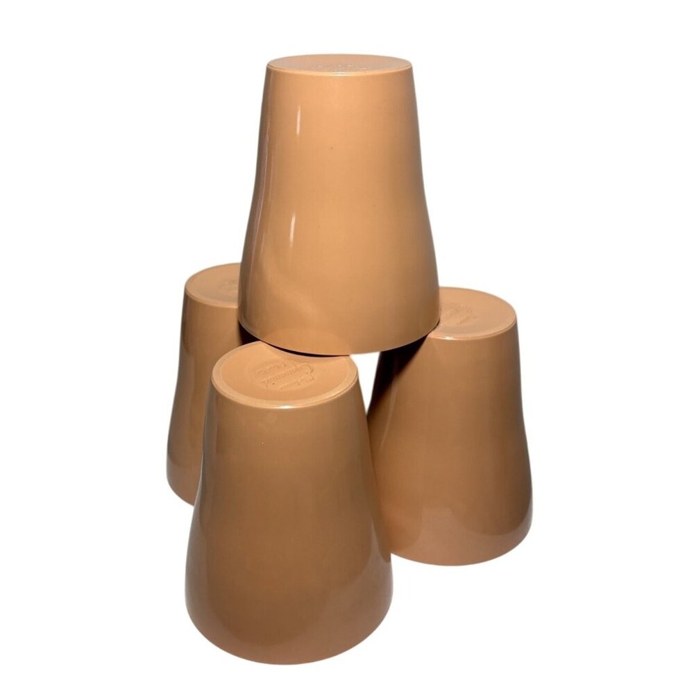 Melmac Cyanamid Set Of 4 Tan Plastic Drinking Cups Tumblers